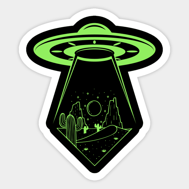 Desert UFO Sticker by capesandrollerskates 